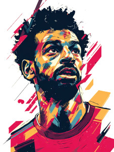 Mohamed Salah Illustration V2 Vinyl Car Decal Sticker – Waterproof & UV-Resistant 8"