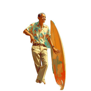 Obama Surfer Dude Vinyl Car Decal Sticker – Waterproof & UV-Resistant 8"