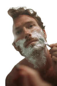 Man Shaving With Fork Vinyl Car Decal Sticker – Waterproof & UV-Resistant 8"