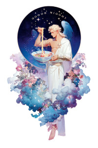 Handsome Flying Angel Vinyl Car Decal Sticker – Waterproof & UV-Resistant 8"