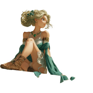 Emerald Beauty Pose V2 Vinyl Car Decal Sticker – Waterproof & UV-Resistant 8"