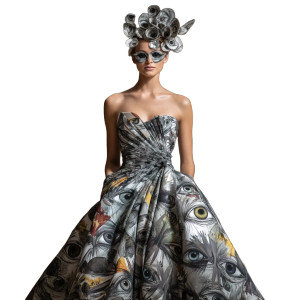 Avant-Garde Eye Gown Vinyl Car Decal Sticker – Waterproof & UV-Resistant 8"