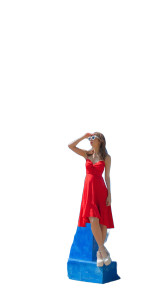Woman In Red V11 Vinyl Car Decal Sticker – Waterproof & UV-Resistant 8"
