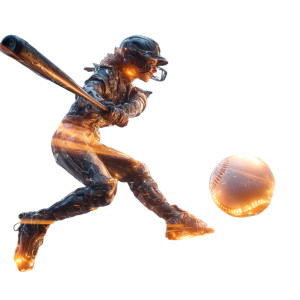 Fiery Baseball Swing Vinyl Car Decal Sticker – Waterproof & UV-Resistant 8"