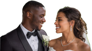 Interracial Bride Groom Vinyl Car Decal Sticker – Waterproof & UV-Resistant 8"
