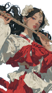 Cute Hanbok Girl Vinyl Car Decal Sticker – Waterproof & UV-Resistant 8"