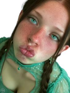 Hesitant Young Woman Vinyl Car Decal Sticker – Waterproof & UV-Resistant 8"