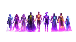 Futuristic Superheroes Lineup Vinyl Car Decal Sticker – Waterproof & UV-Resistant 8"