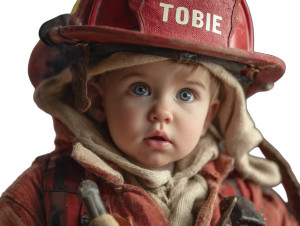 Baby Firefighter Tobie Vinyl Car Decal Sticker – Waterproof & UV-Resistant 8" Baby Firefighter Tobie Vinyl Car Decal Sticker – Waterproof & UV-Resistant 8"