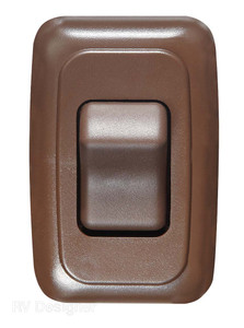 Fulfill Your RV Needs with RV Designer Single Pole Switch | Contoured Rocker Design | Easy Installation | Brown