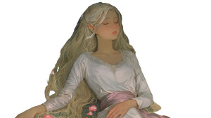 Sleeping Elven Girl Vinyl Car Decal Sticker – Waterproof & UV-Resistant 8"