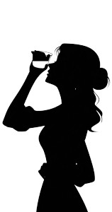 Lady Drinking Silhouette Vinyl Car Decal Sticker – Waterproof & UV-Resistant 8"