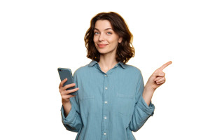 Woman With Smartphone V2 Vinyl Car Decal Sticker – Waterproof & UV-Resistant 8"