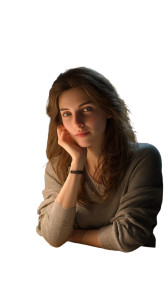 Calm Woman Studying Vinyl Car Decal Sticker – Waterproof & UV-Resistant 8"