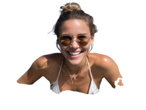 Joyful Woman Splashing Vinyl Car Decal Sticker – Waterproof & UV-Resistant 8"