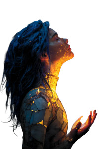 Ethereal Goddess Portrait Vinyl Car Decal Sticker – Waterproof & UV-Resistant 8"