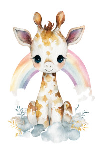 Newborn Giraffe Art Vinyl Car Decal Sticker – Waterproof & UV-Resistant 8"