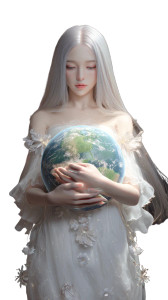 Celestial Earth Mother Vinyl Car Decal Sticker – Waterproof & UV-Resistant 8"