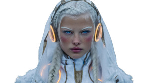 Futuristic Slavic Woman V4 Vinyl Car Decal Sticker – Waterproof & UV-Resistant 8"