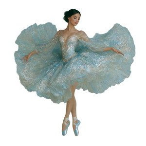 Ballerina In Blue Vinyl Car Decal Sticker – Waterproof & UV-Resistant 8"