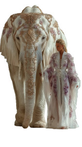 Majestic Elephant & Woman Vinyl Car Decal Sticker – Waterproof & UV-Resistant 8"