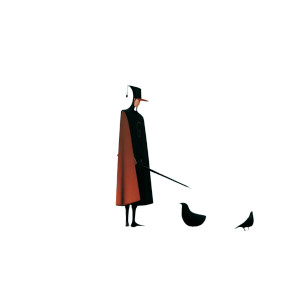 Lonely Rainy Walk Vinyl Car Decal Sticker – Waterproof & UV-Resistant 8"