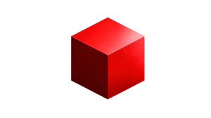 Red Geometric Cube Vinyl Car Decal Sticker – Waterproof & UV-Resistant 8"