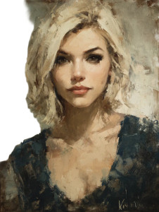 Blonde Woman Portrait V28 Vinyl Car Decal Sticker – Waterproof & UV-Resistant 8"