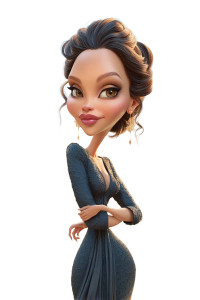 Angelina Jolie Caricature Vinyl Car Decal Sticker – Waterproof & UV-Resistant 8"