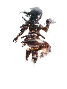 Cyberpunk Ninja Silhouette Vinyl Car Decal Sticker – Waterproof & UV-Resistant 8"