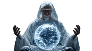 Futuristic Digital Oracle Vinyl Car Decal Sticker – Waterproof & UV-Resistant 8"