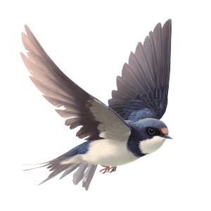 Swallow Bird Flying Vinyl Car Decal Sticker – Waterproof & UV-Resistant 8"