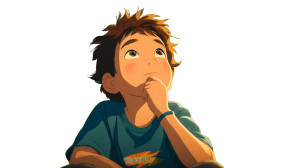 Pondering Boy Vinyl Car Decal Sticker – Waterproof & UV-Resistant 8"