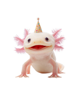 Happy Axolotl Party Vinyl Car Decal Sticker – Waterproof & UV-Resistant 8"
