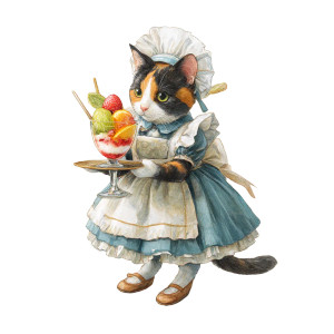 Maid Cat Parfait Vinyl Car Decal Sticker – Waterproof & UV-Resistant 8"
