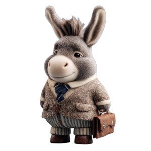 Businessman Donkey Vinyl Car Decal Sticker – Waterproof & UV-Resistant 8"