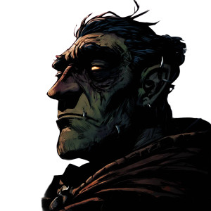 Medieval Half-Orc Ranger Vinyl Car Decal Sticker – Waterproof & UV-Resistant 8"