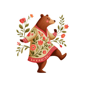 Flamenco Bear Vinyl Car Decal Sticker – Waterproof & UV-Resistant 8"