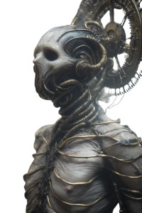 Biomechanical Horror Portrait Vinyl Car Decal Sticker – Waterproof & UV-Resistant 8"
