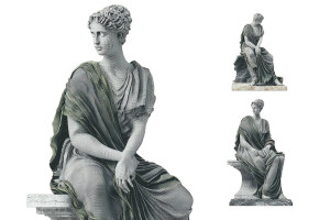 Roman Woman Poses Vinyl Car Decal Sticker – Waterproof & UV-Resistant 8"