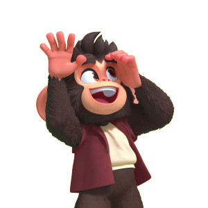 Cartoon Monkey Mascot Vinyl Car Decal Sticker – Waterproof & UV-Resistant 8"