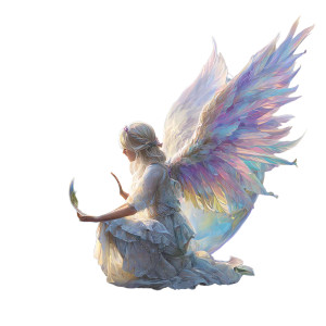 Rainbow Angel Gaze Vinyl Car Decal Sticker – Waterproof & UV-Resistant 8"