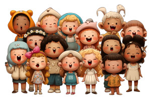 Diverse Choir Smiling Vinyl Car Decal Sticker – Waterproof & UV-Resistant 8"