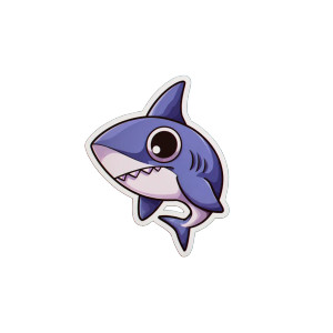 Chibi Thresher Shark Vinyl Car Decal Sticker – Waterproof & UV-Resistant 8"
