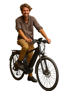 Man On E-Bike Vinyl Car Decal Sticker – Waterproof & UV-Resistant 8"