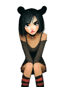 Cute Cat-Eared Girl V2 Vinyl Car Decal Sticker – Waterproof & UV-Resistant 8"