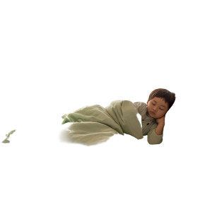 Sleeping Asian Child Vinyl Car Decal Sticker – Waterproof & UV-Resistant 8"