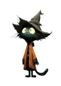 Shy Witch Cat Vinyl Car Decal Sticker – Waterproof & UV-Resistant 8"