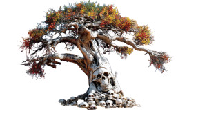 Coral Baobab Tree Vinyl Car Decal Sticker – Waterproof & UV-Resistant 8"