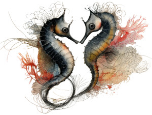 Intertwined Seahorses Vinyl Car Decal Sticker – Waterproof & UV-Resistant 8" Intertwined Seahorses Vinyl Car Decal Sticker – Waterproof & UV-Resistant 8"